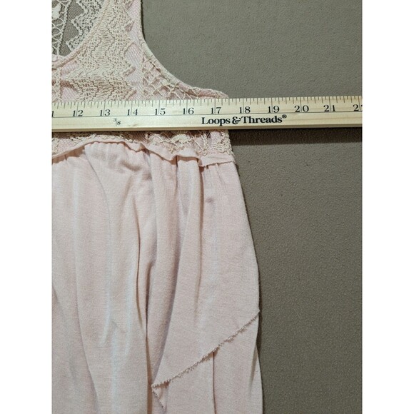 Jody California Layered Mini Dress Embroider Top Blush Pink Boho Y2K Size Large - Picture 7 of 8